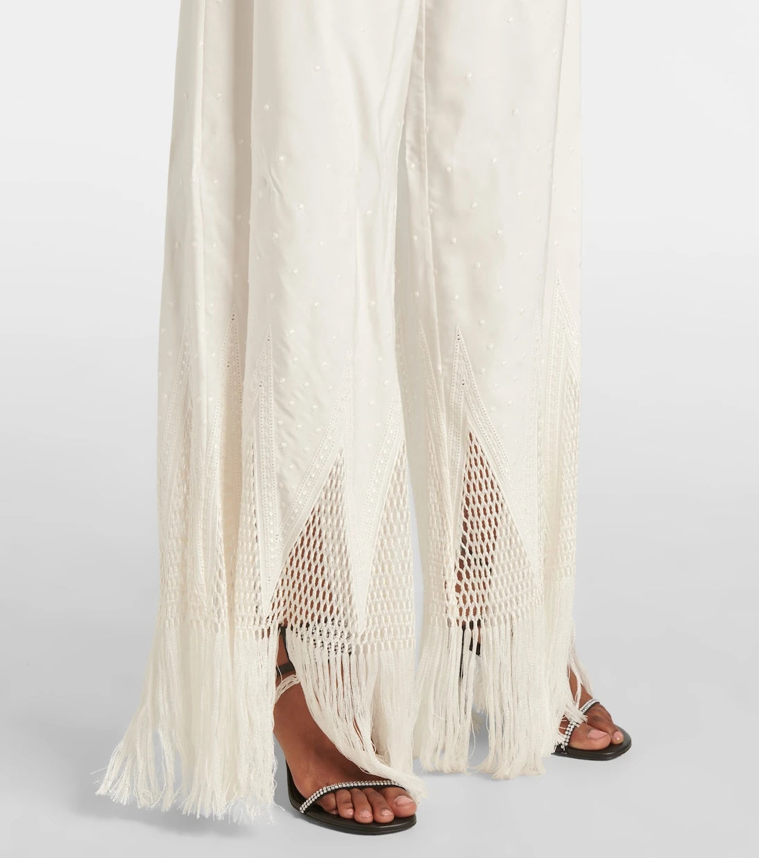 Stella McCartney - Fringed wide-leg pants