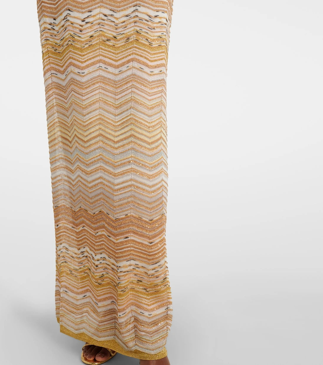 Missoni - فستان ماكسي لاميه بتصميم متعرج
