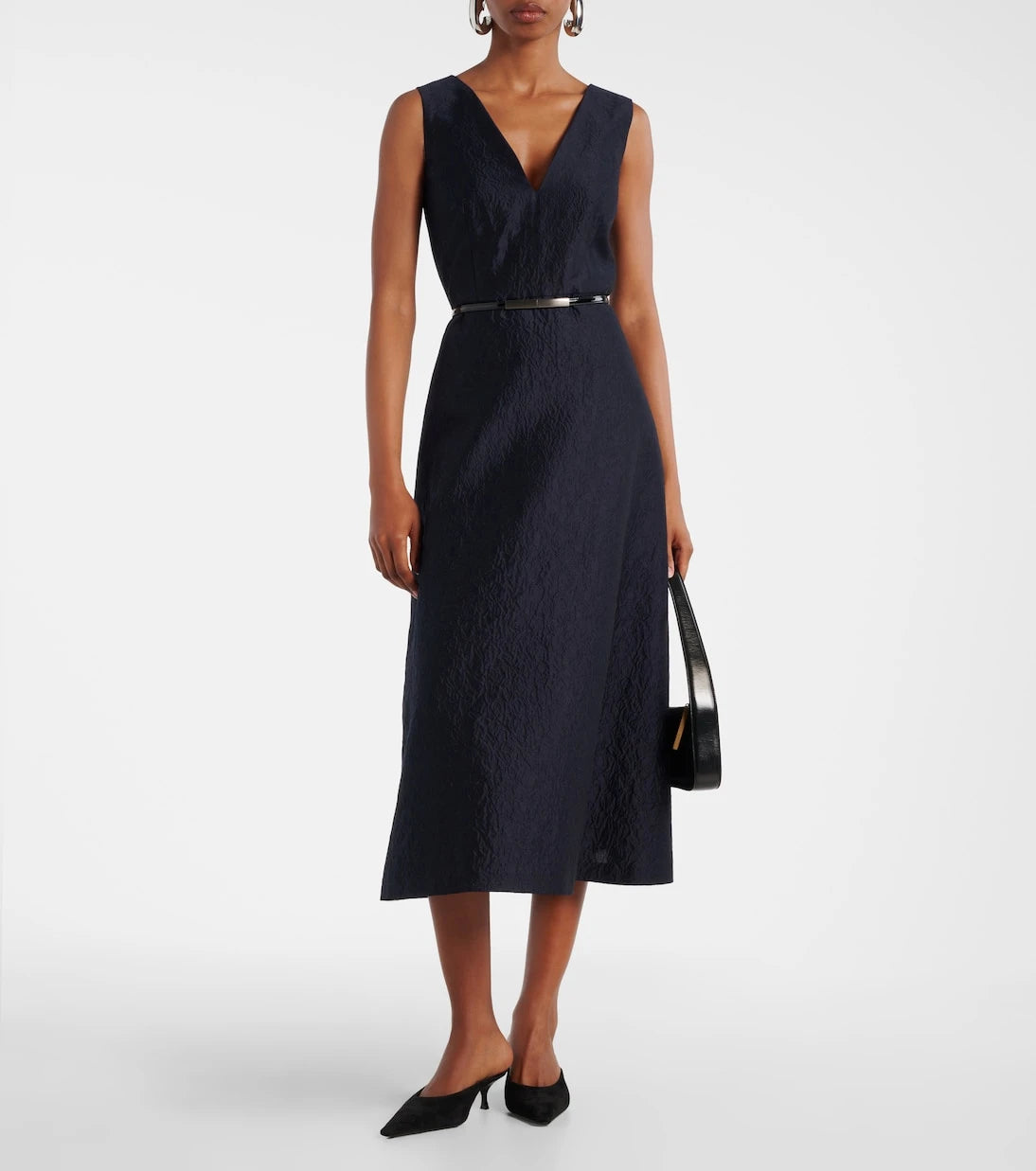 Max Mara - Lyon cotton and silk-blend cloqué midi dress