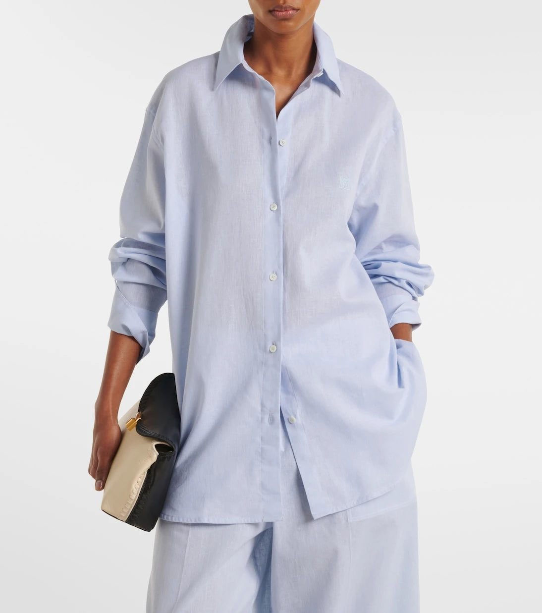 Toteme - Oversized cotton and linen shirt