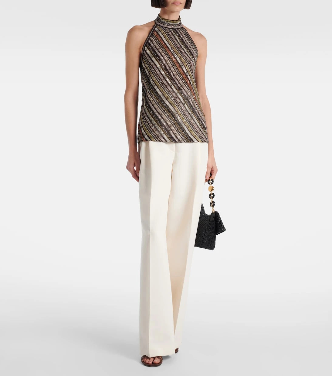 Missoni - Striped sequined halterneck top