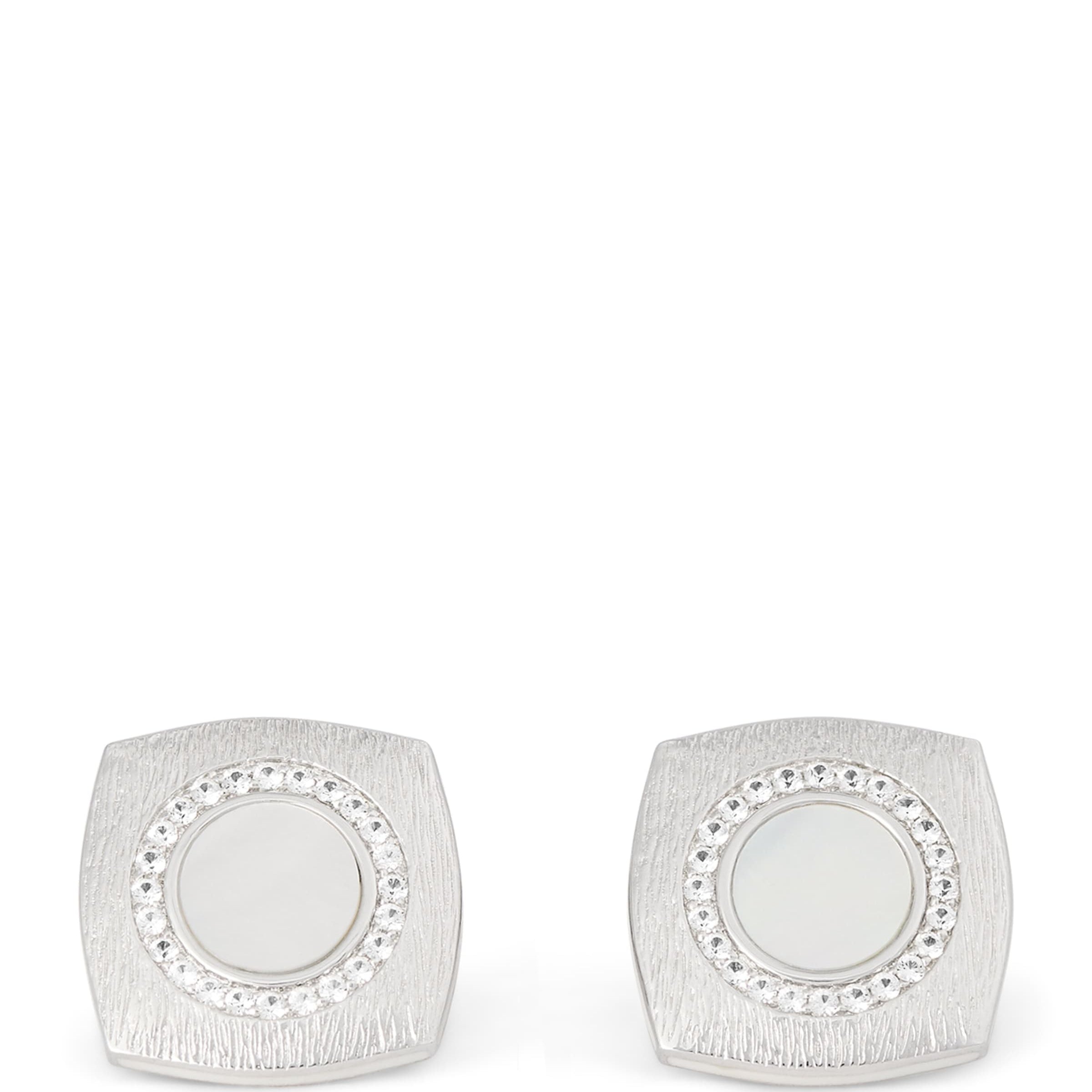 Sterling Silver and Sapphire Graffiato Cufflinks