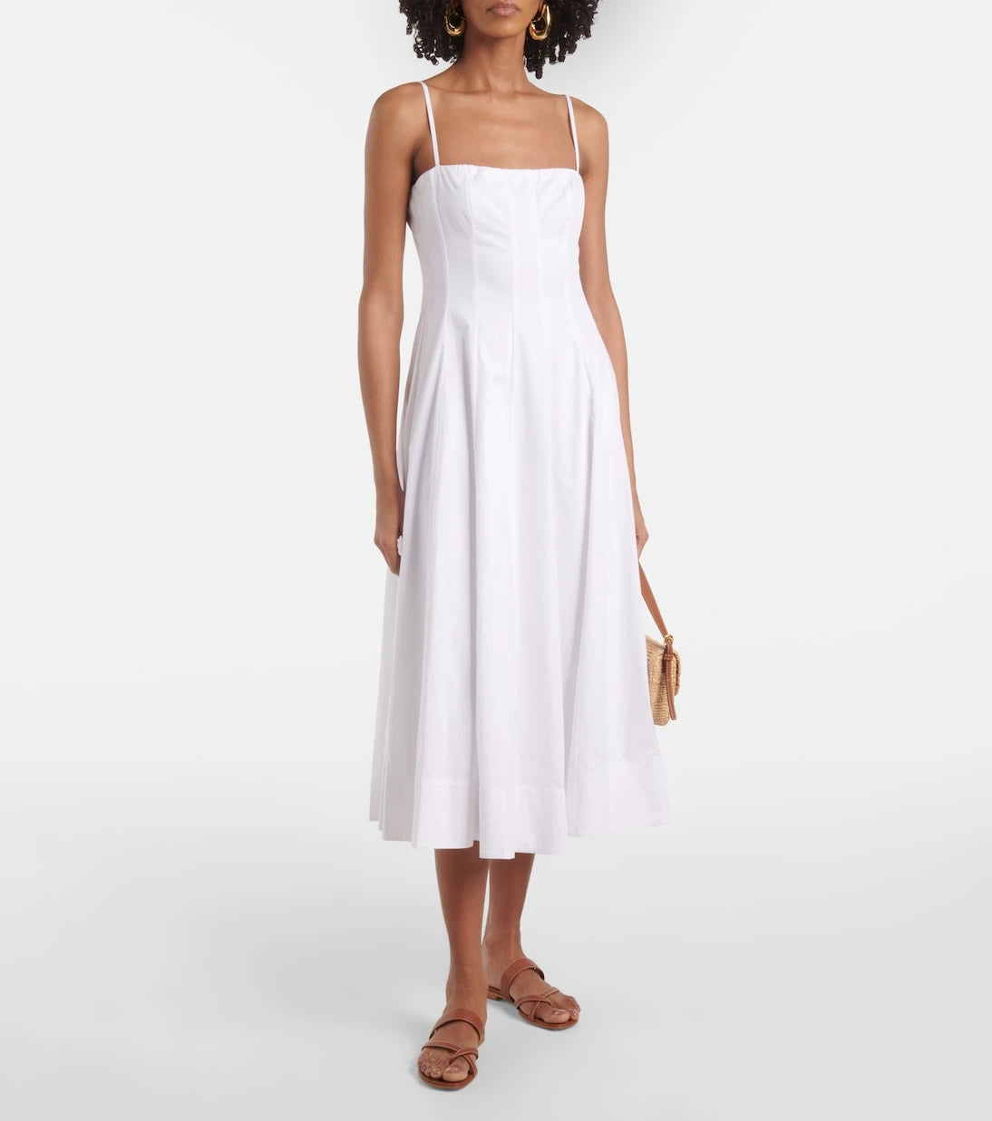 Staud - Wylie corset cotton midi dress