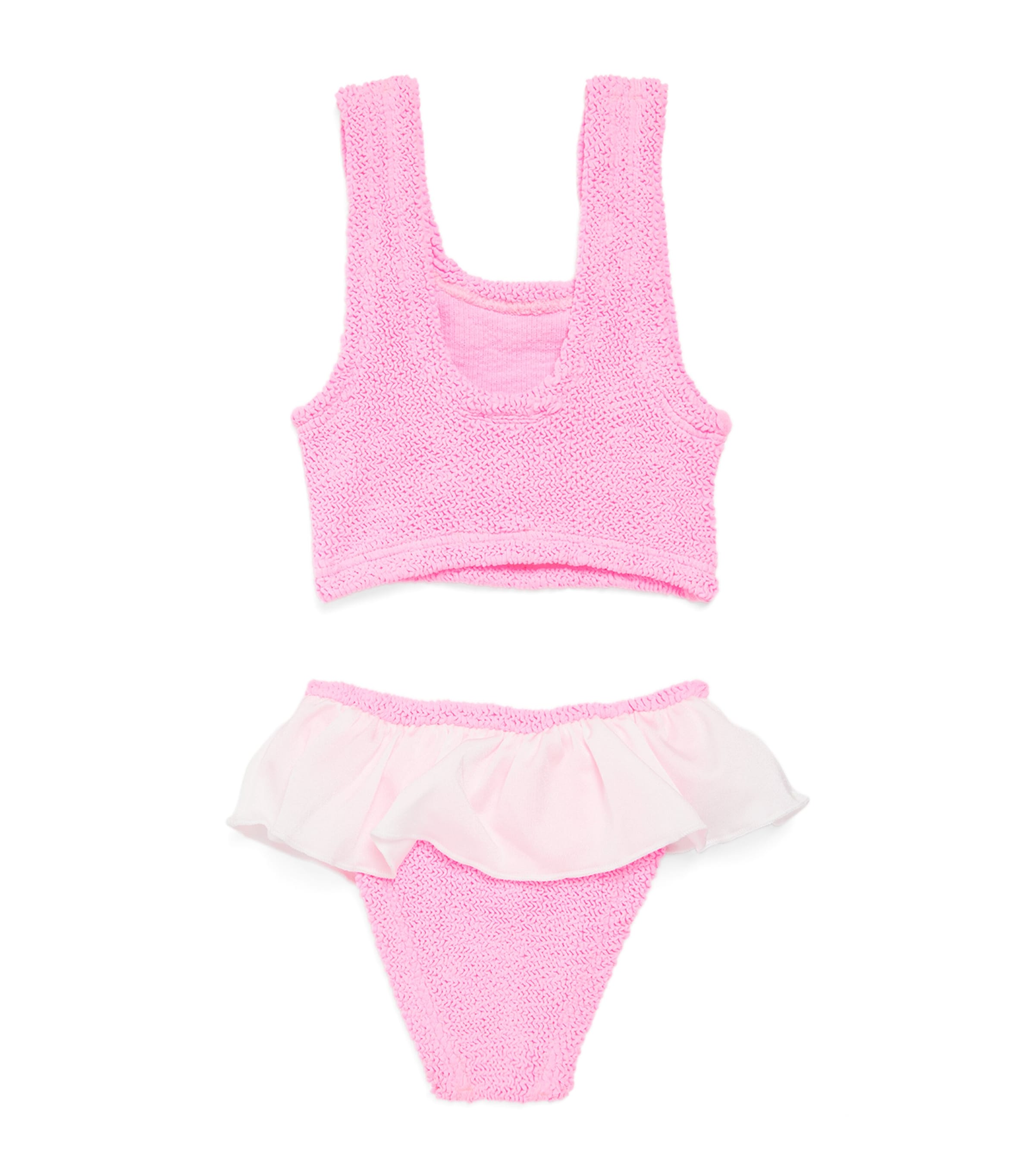 Hunza G Kids Frill-Detail Olive Bikini (7-12 Years)