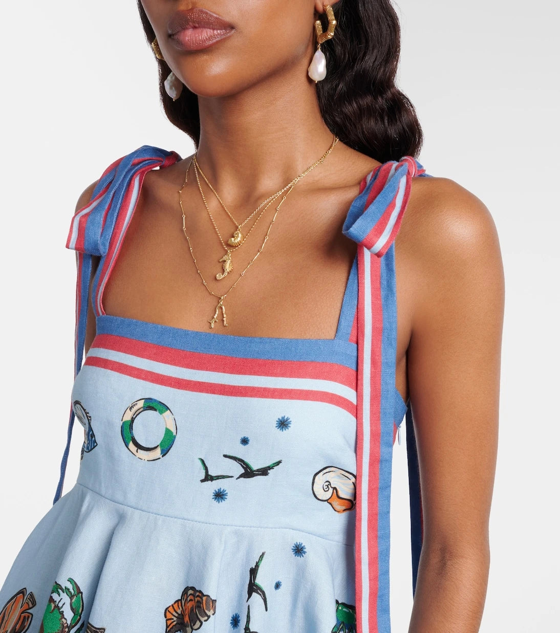 Alémais - Printed linen minidress