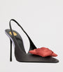 Saint Laurent Black Satin Embellished Amalia Slingback Pumps 110