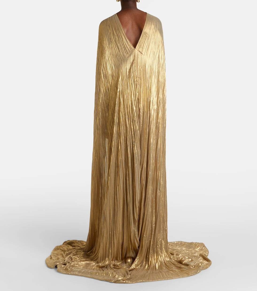 Marmar Halim - Caped pleated bustier gown