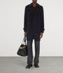 Navy Cashmere Mid-Length Trench Coat