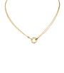 Yellow Gold and Diamond LOVE Double Chain Necklace