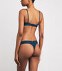 Simone Perele Blue Lace-Trim Saga Thong