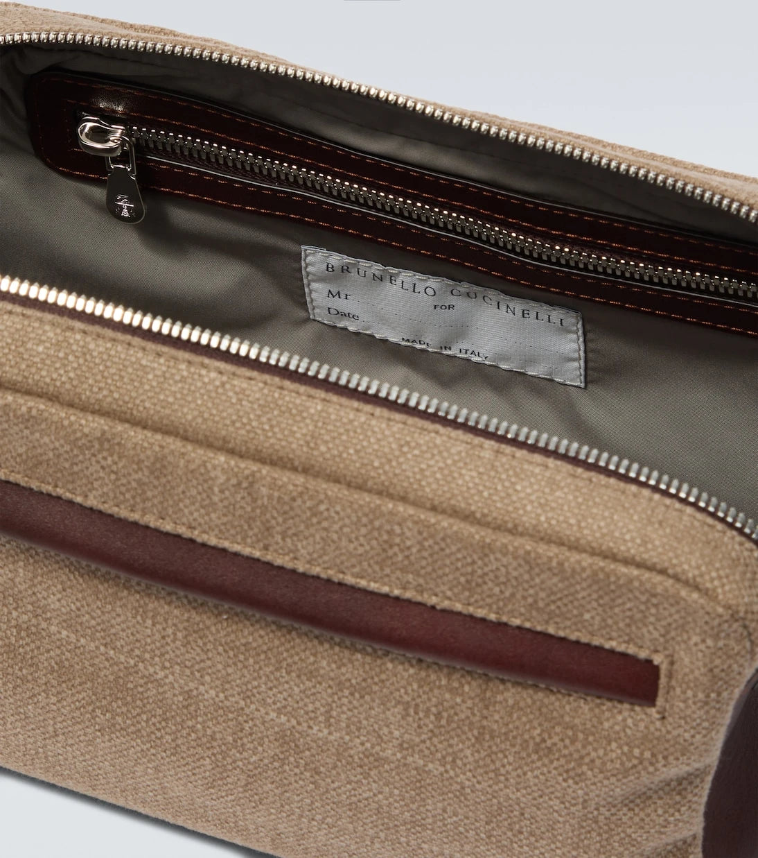 Brunello Cucinelli - Leather-trimmed toiletry bag