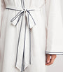 White Linen-Blend Robe