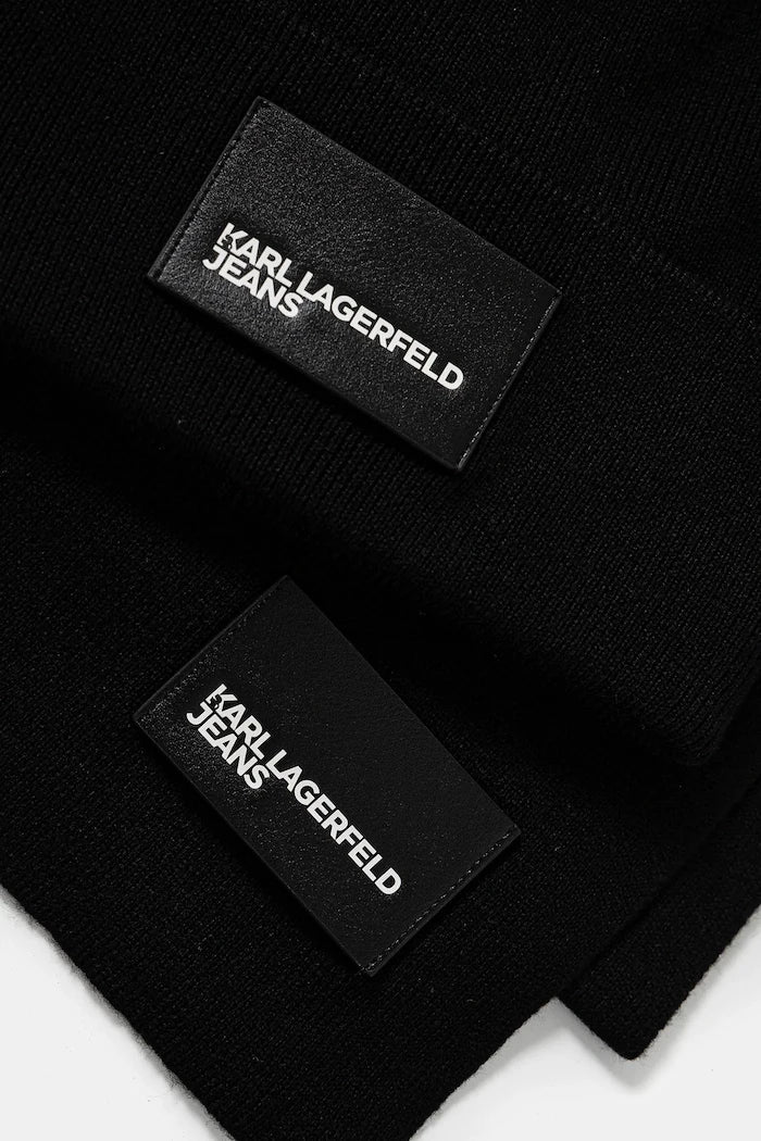 Шапка и шал с вълна Karl Lagerfeld Jeans