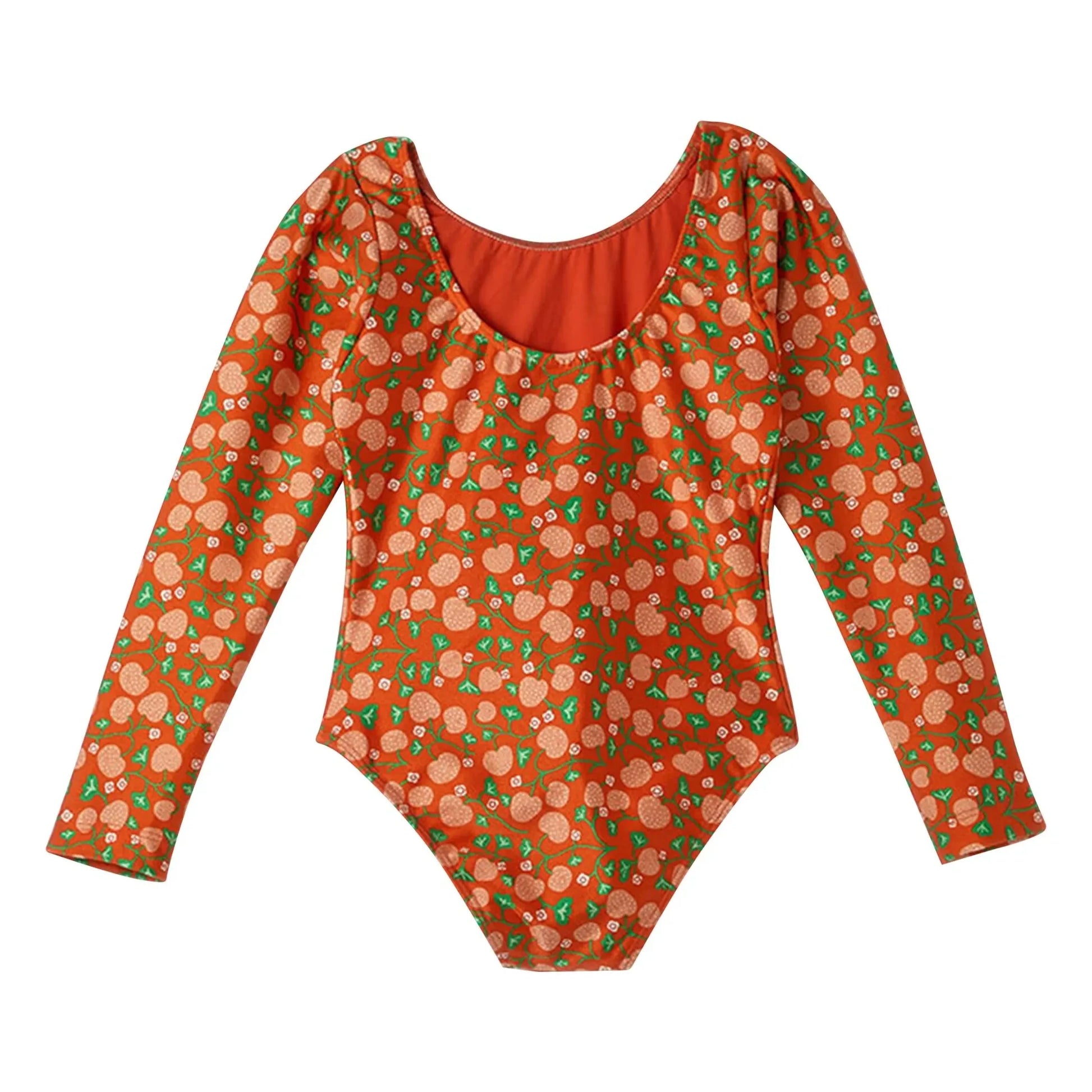 Fabula - Floral Long Sleeve Swimsuit | Orange