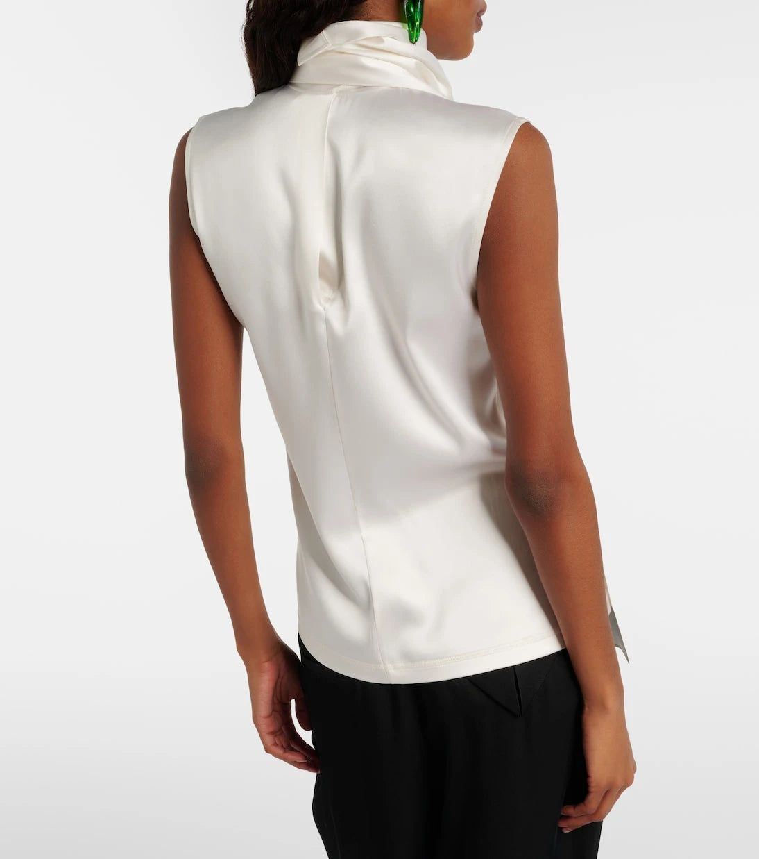 Bottega Veneta - Scarf-detail silk-blend satin top
