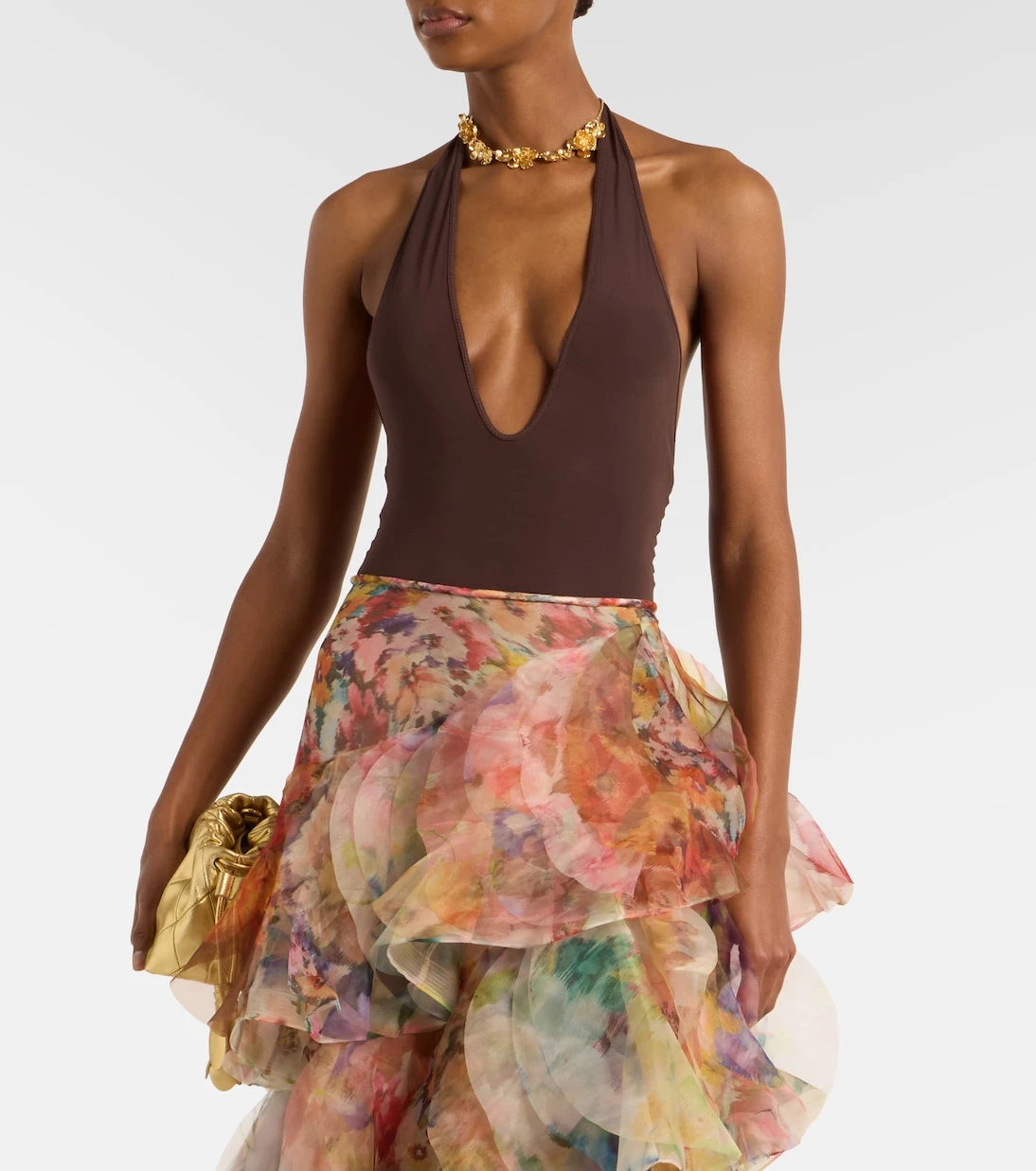 Zimmermann - Luna halterneck open-back bodysuit