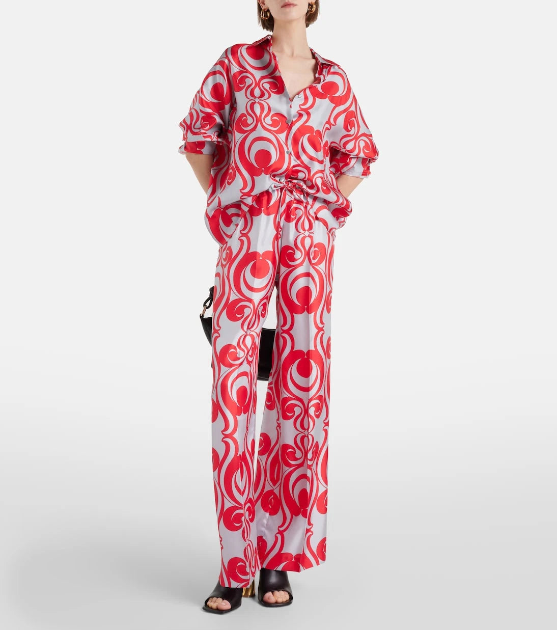 Dries Van Noten - Printed silk wide-leg pants