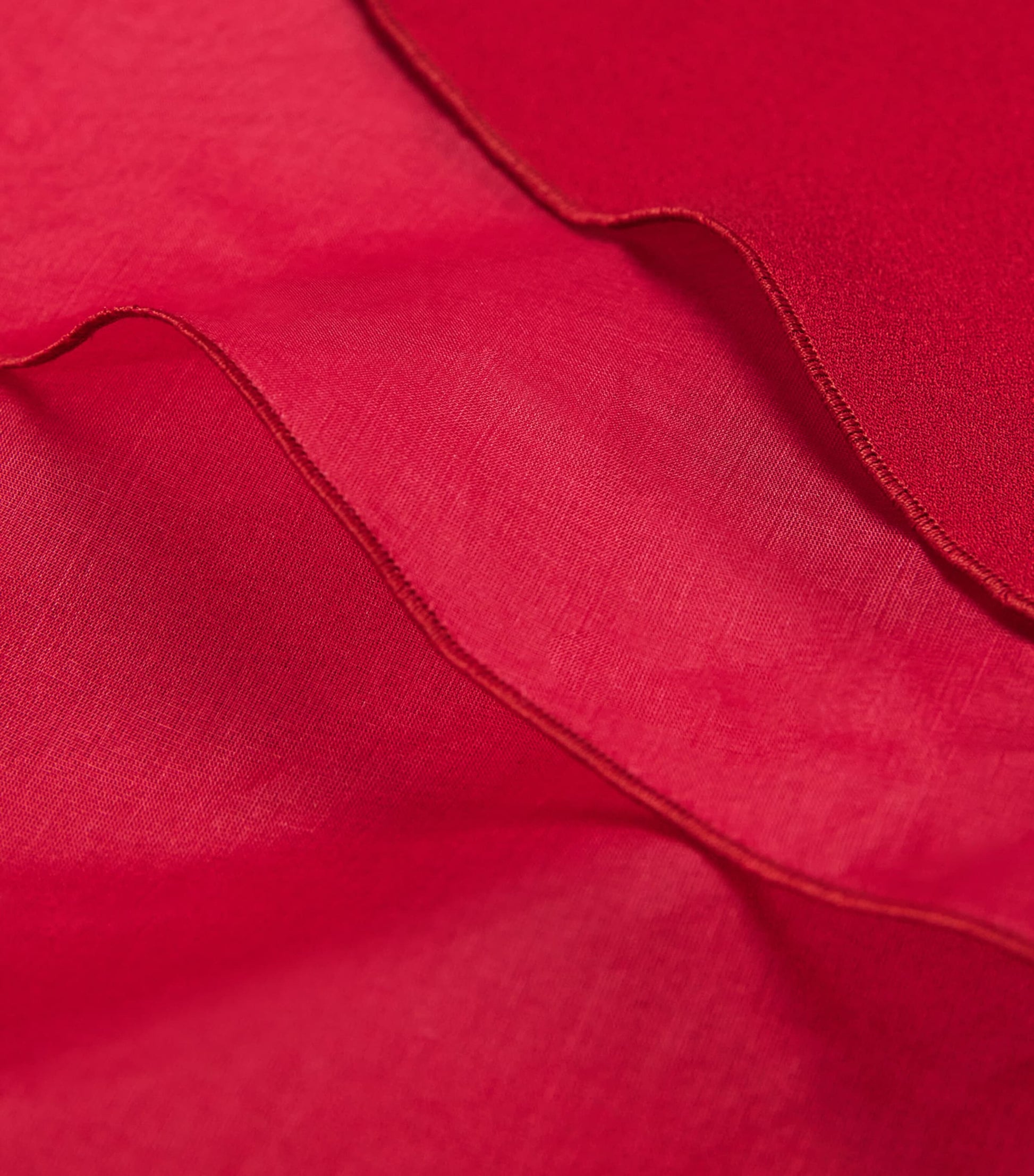 Red Silk Belted Mini Dress