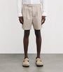Cotton Twill Pleated Shorts