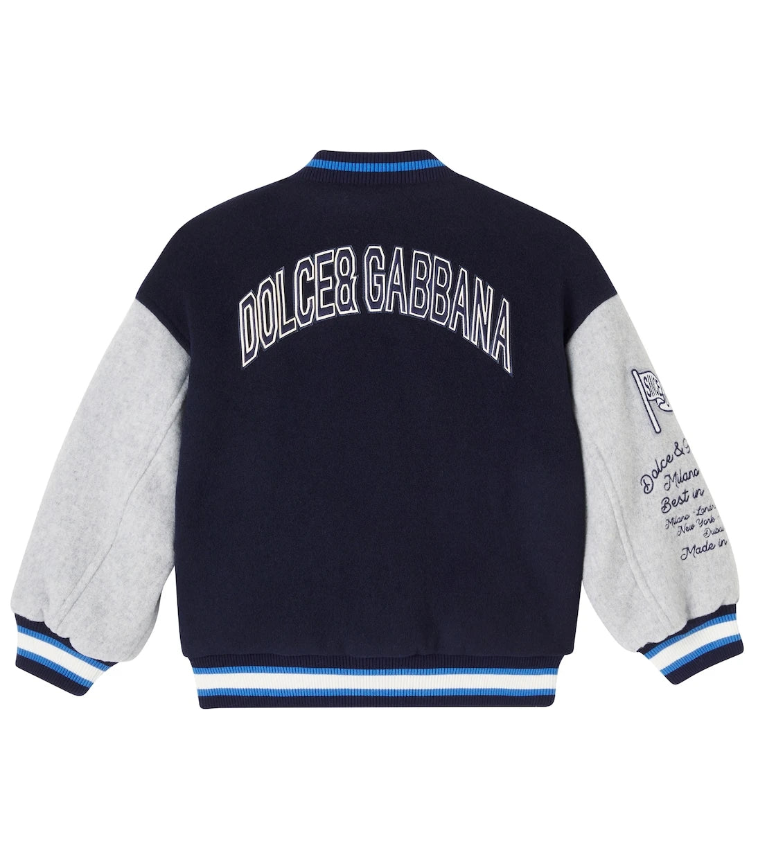 Dolce&Gabbana Kids - جاكيت فاريستي DG من مزيج الصوف
