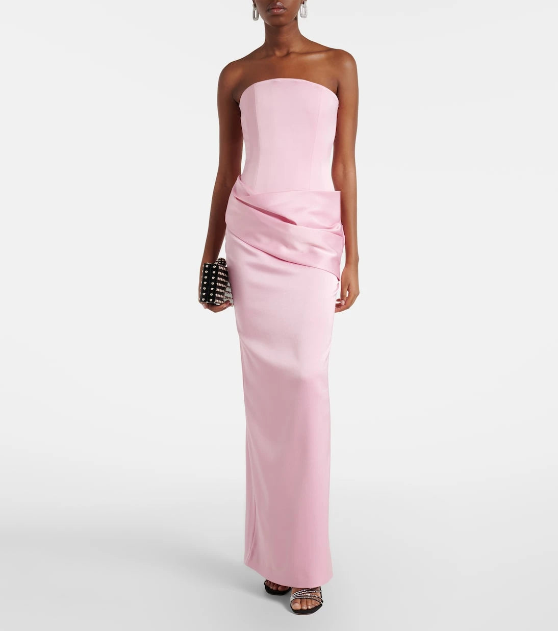 Alex Perry - Draped satin crêpe bustier gown