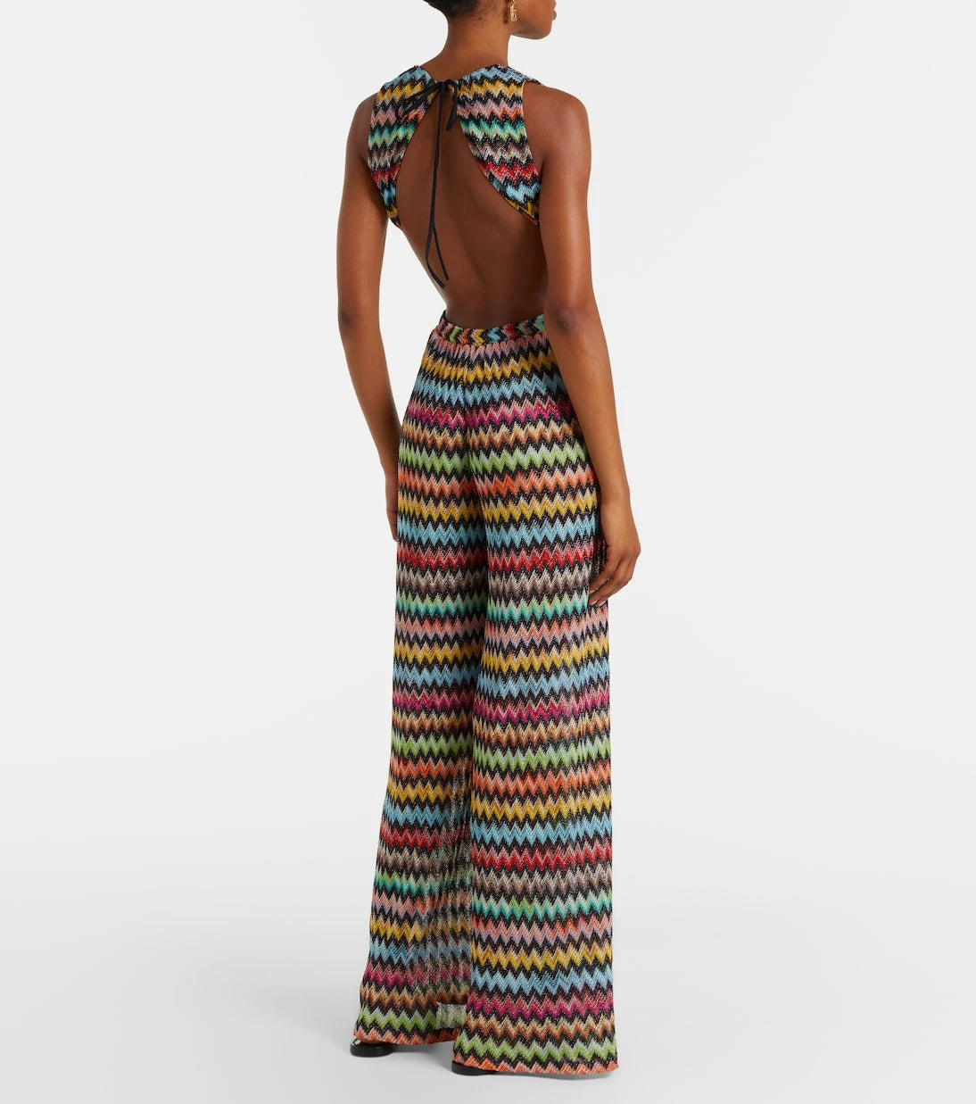 Missoni - جمبسوت لاميه مفتوح الظهر بنقشة متعرجة