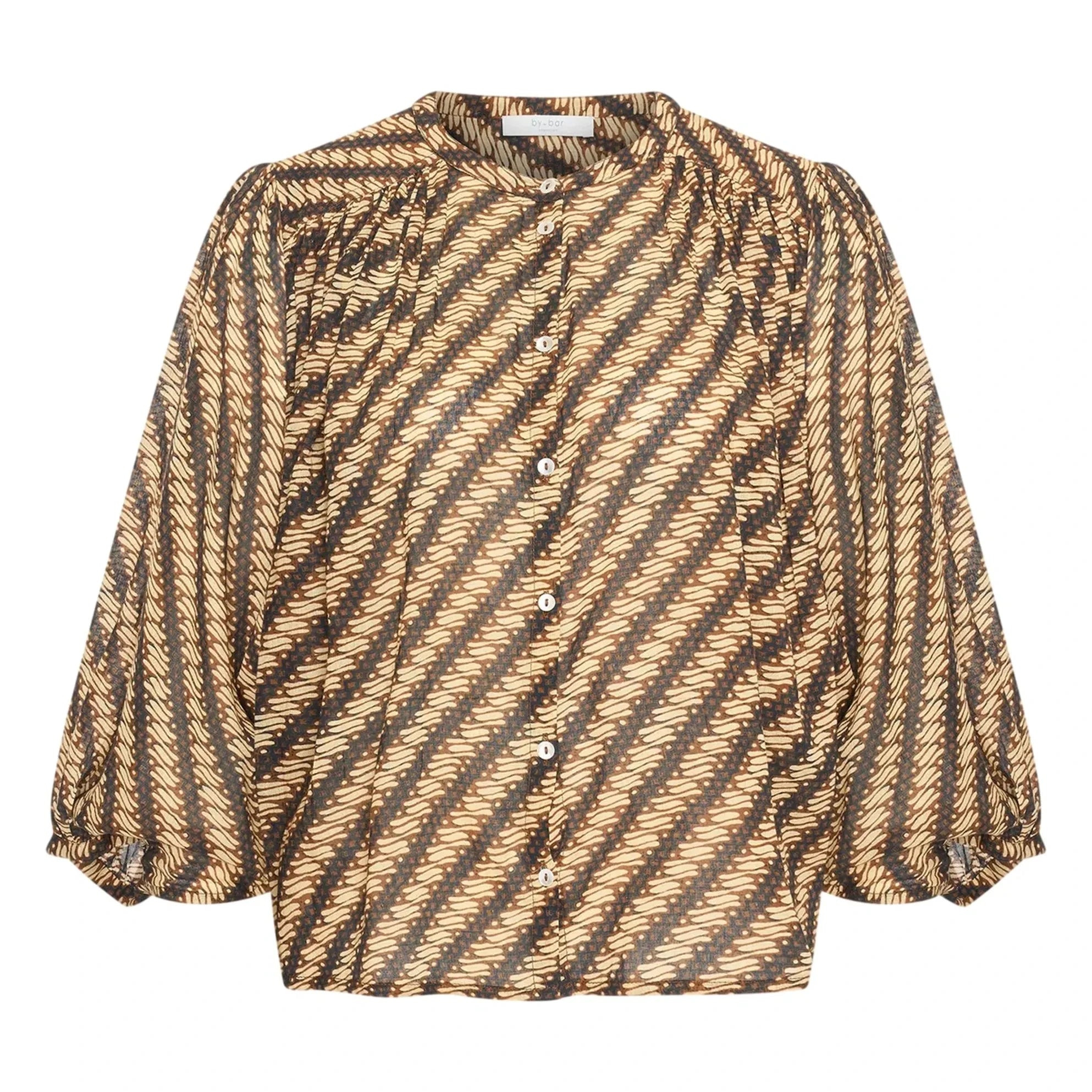 By Bar - Becky organic cotton blouse | Brown