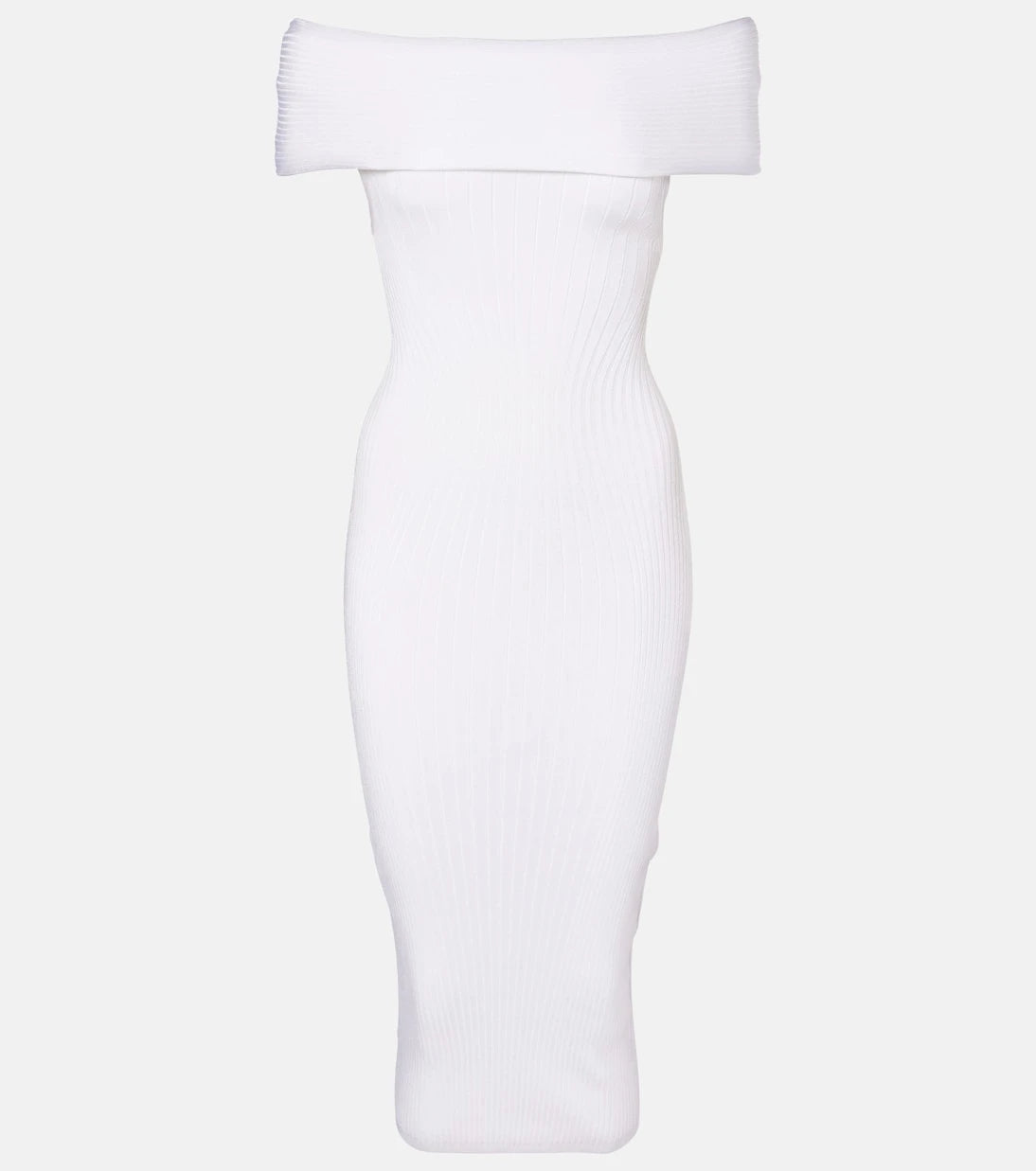 Mugler - فستان ميدي مضلع بكتف مكشوف