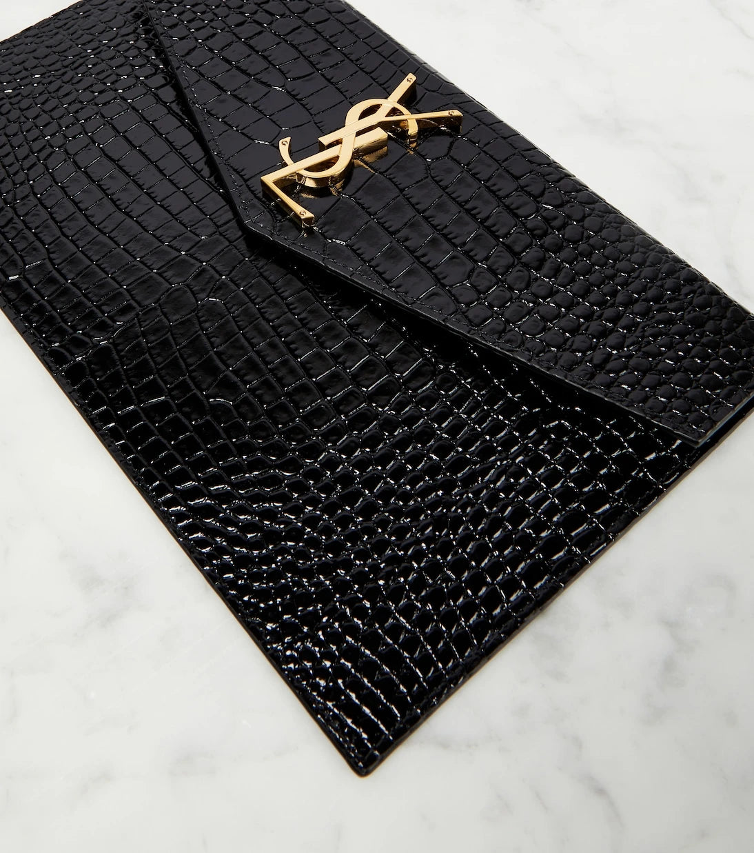 Saint Laurent - Uptown patent leather clutch