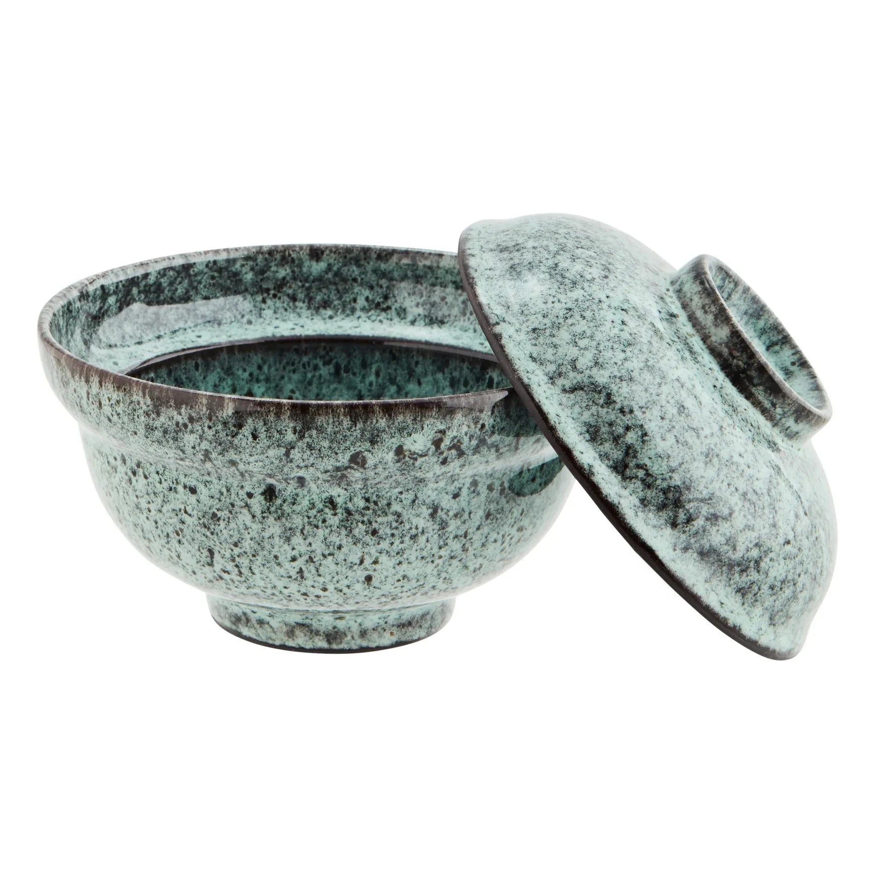Madam Stoltz - Bowl with Lid | Bluish grey
