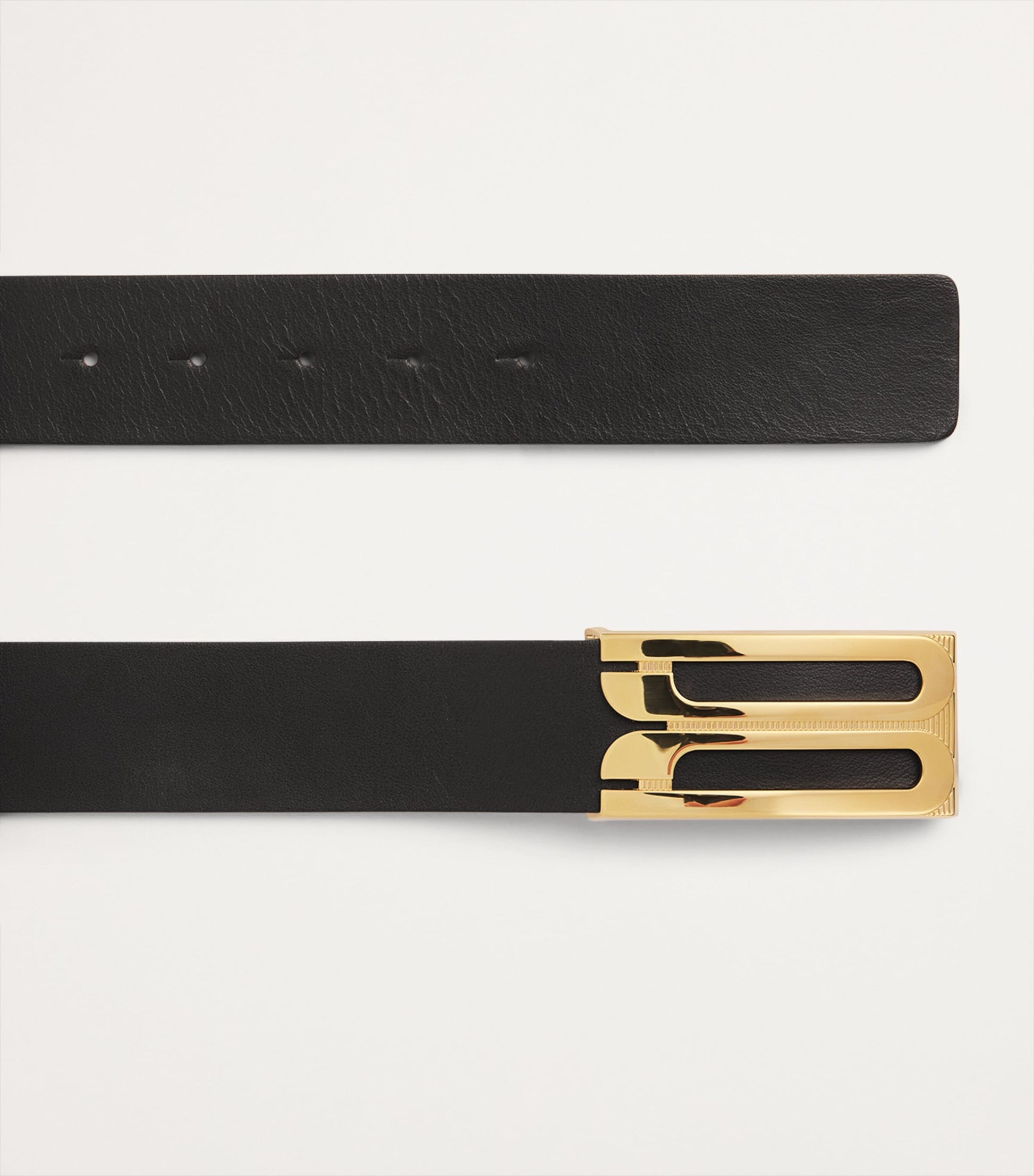 Victoria Beckham Black Jumbo Leather Frame Belt