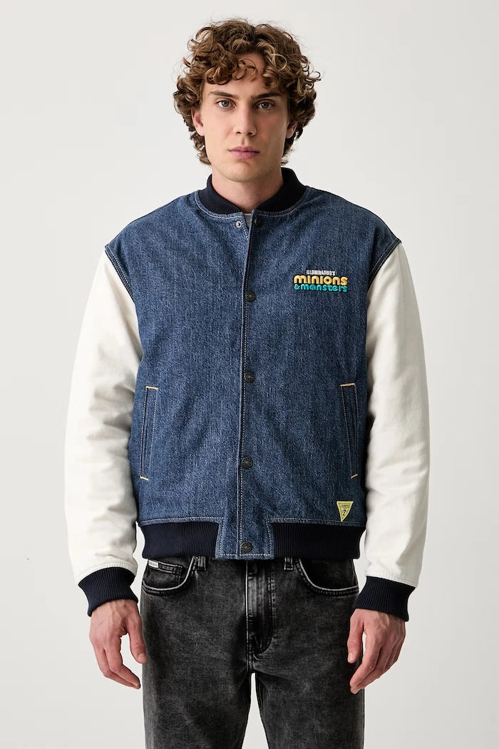 Guess Jeans erkek denim bomber ceket