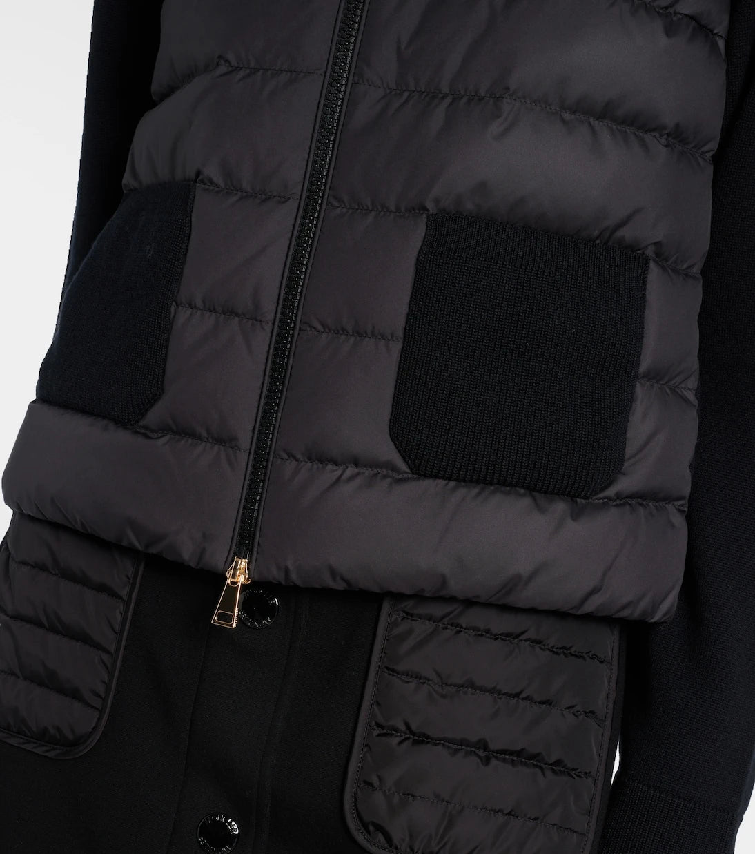Moncler - Down-paneled virgin wool cardigan