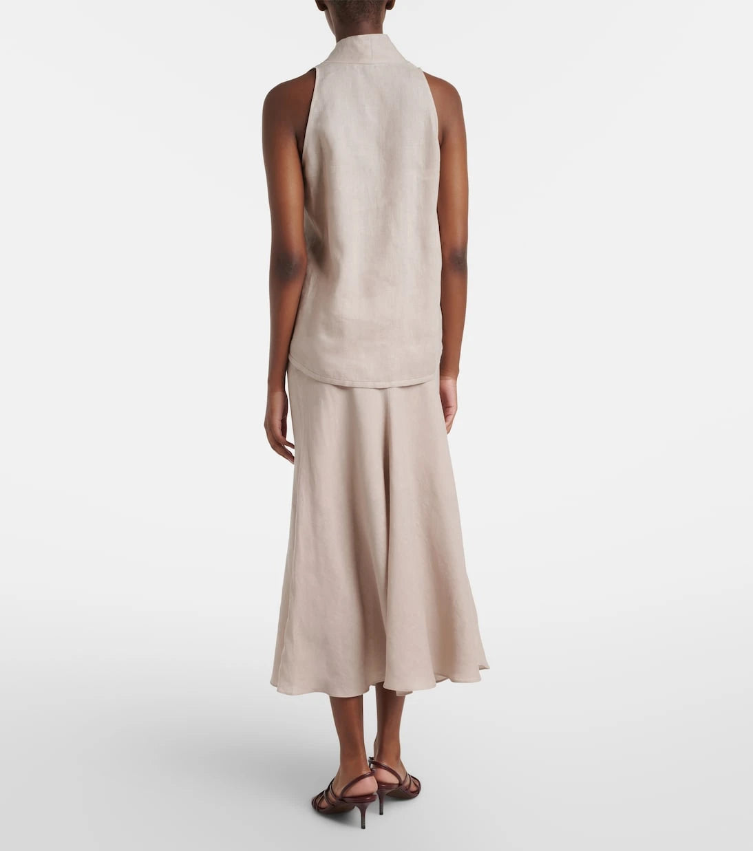Brunello Cucinelli - Linen midi skirt