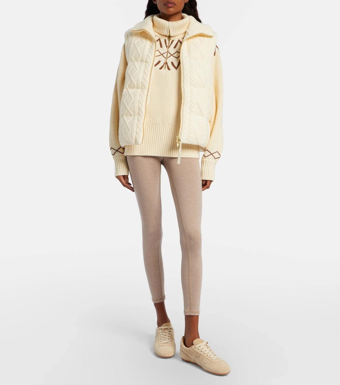 Varley - Irina cable-knit puffer vest