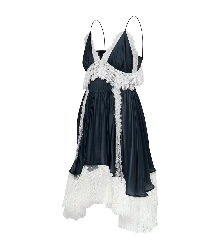 LOUIS VUITTON Multi Silk Lingerie Midi Dress