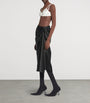 Balenciaga Black Satin Gathered Midi Skirt