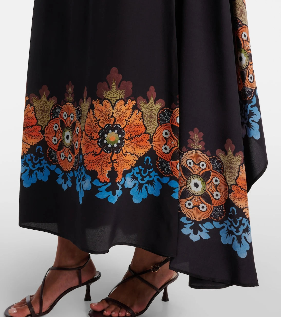 La DoubleJ - Magic caped floral silk midi dress