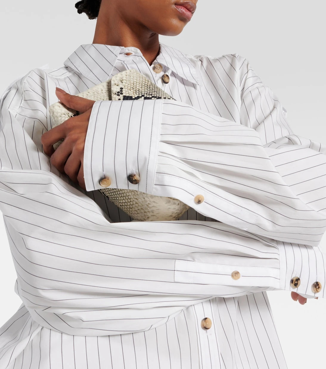 Khaite - Tamal pinstriped oversized cotton shirt