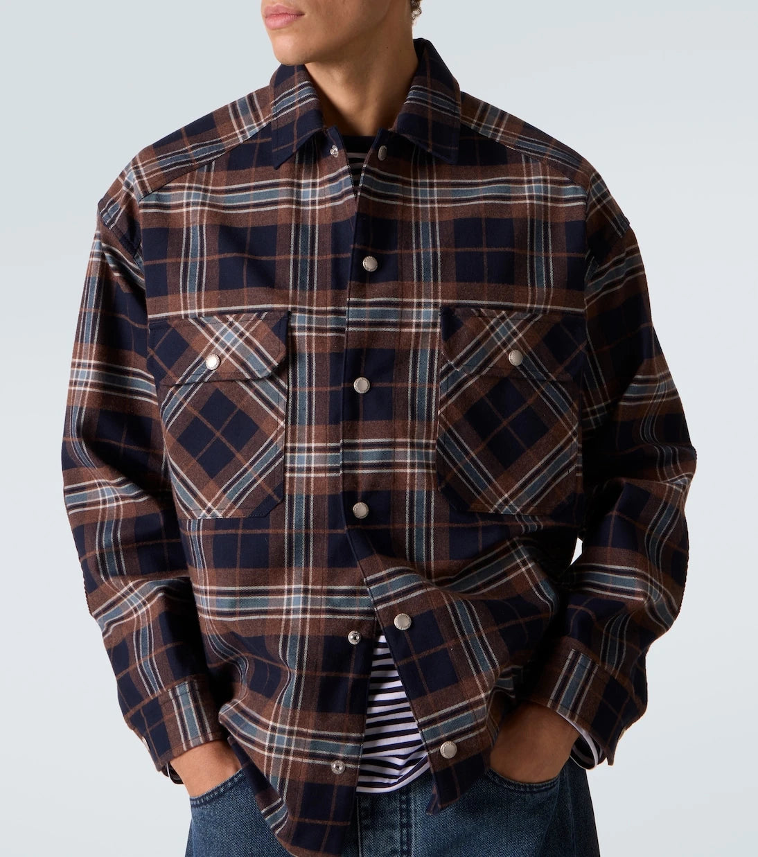 Comme des Garçons Homme - قميص اوفرشيرت قطني كاروهات