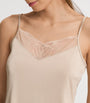 Hanro Beige Satin Lace-Trim Lilith Camisole