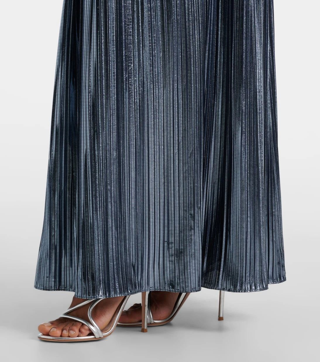 Rodarte - Pleated belted lamé gown