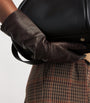 Max Mara Beige Leather Long Gloves
