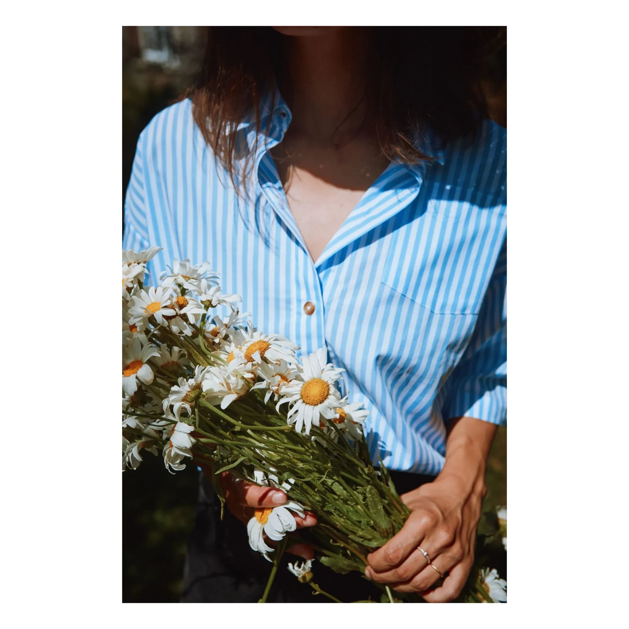 Poudre Organic - Caraway Stripes Cotton Poplin Shirt | Blue