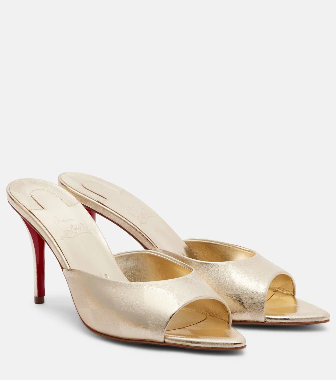 Christian Louboutin - Miss Z metallic leather mules
