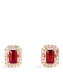 Rose Gold, Diamond and Ruby Stud Earrings