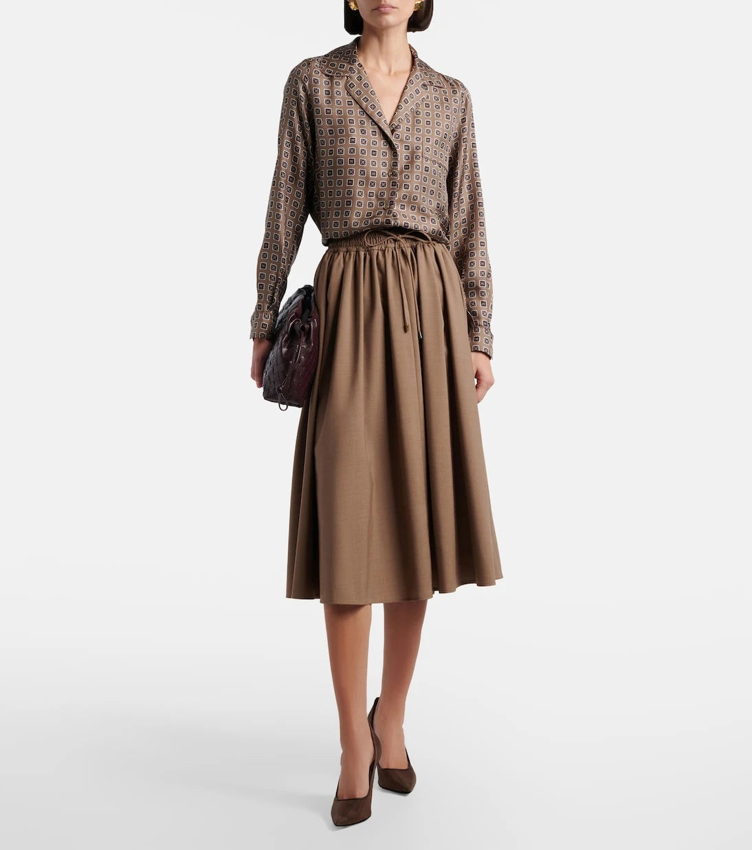 Max Mara - Livrea virgin wool midi skirt