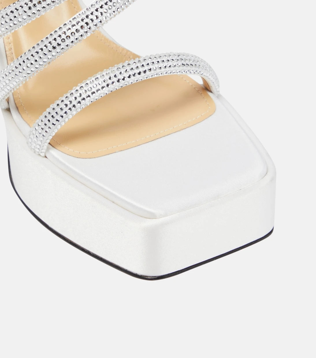 Mach & Mach - Sydney embellished satin platform sandals