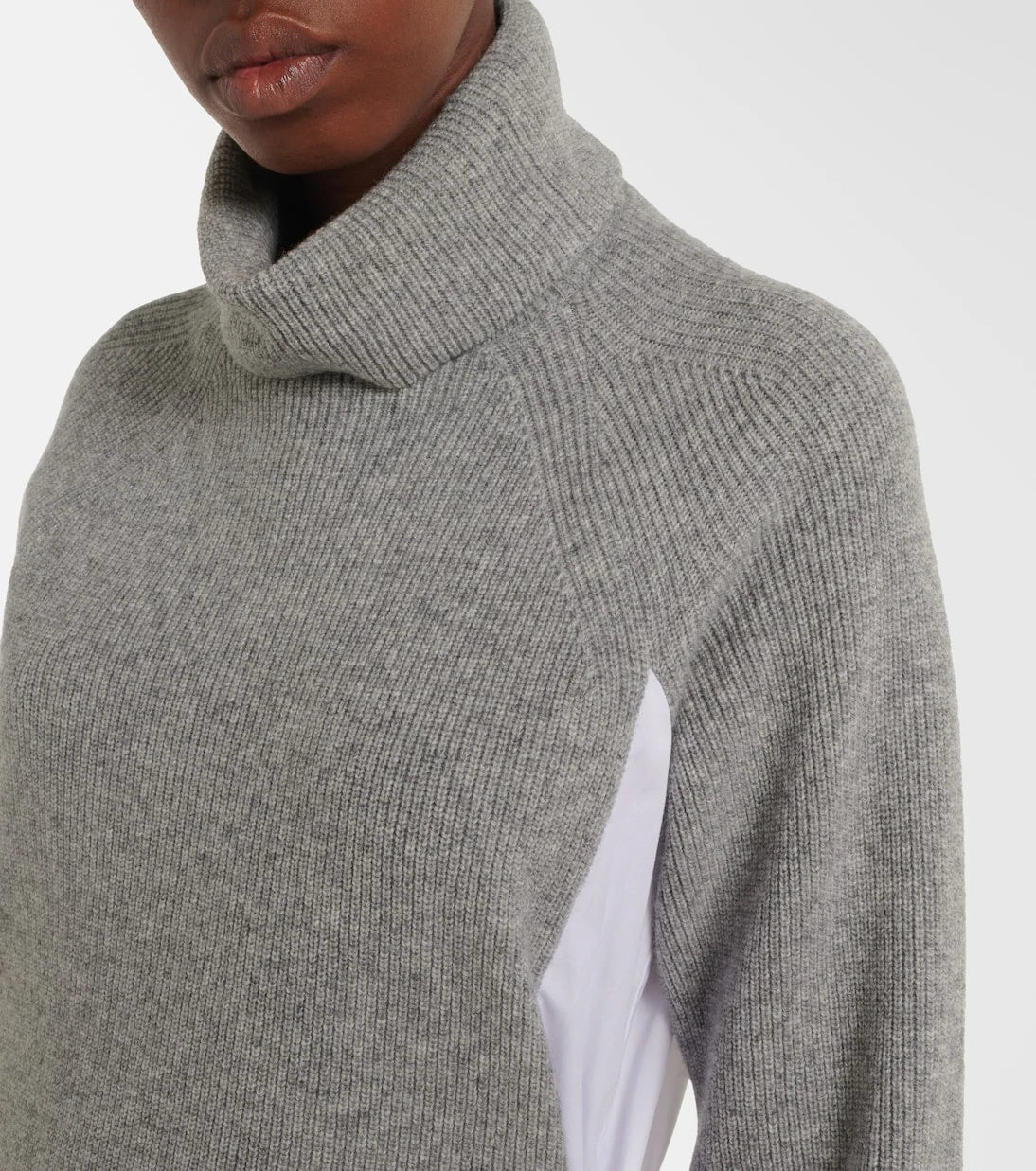 Sacai - Layered turtleneck midi dress