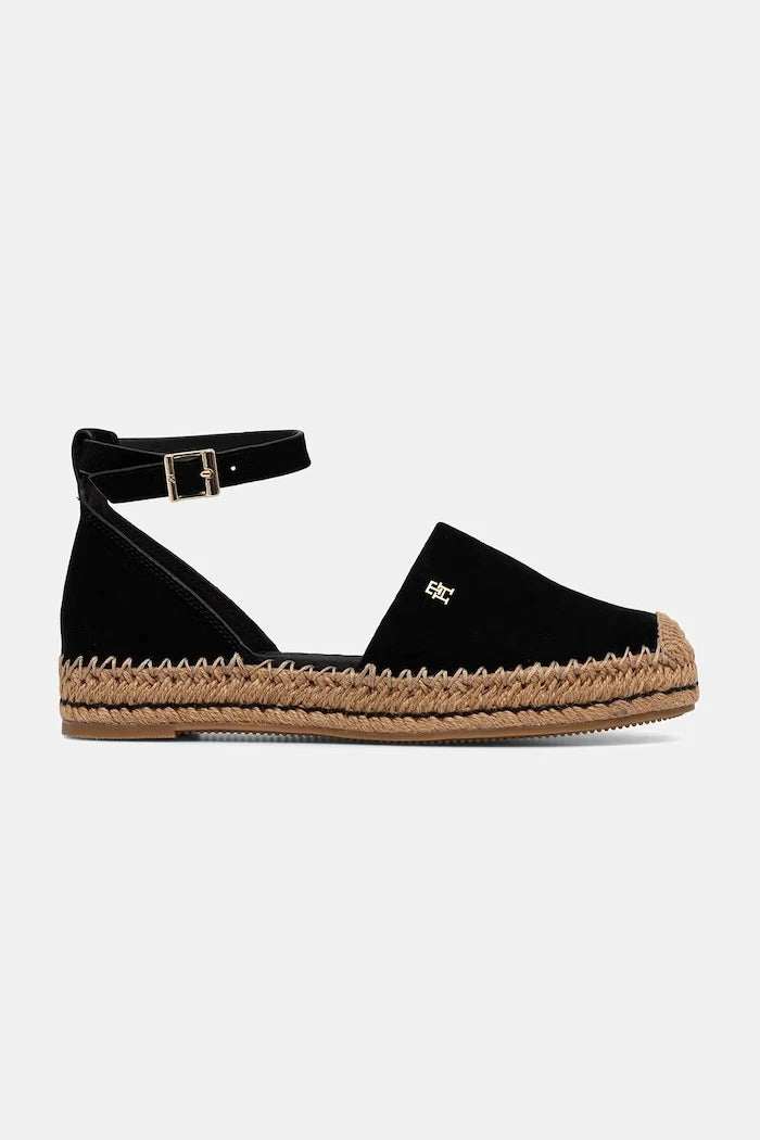 Tommy Hilfiger platform espadril kadın süet ayakkabı TH PLATFORM ESPAD SUEDE STRAP